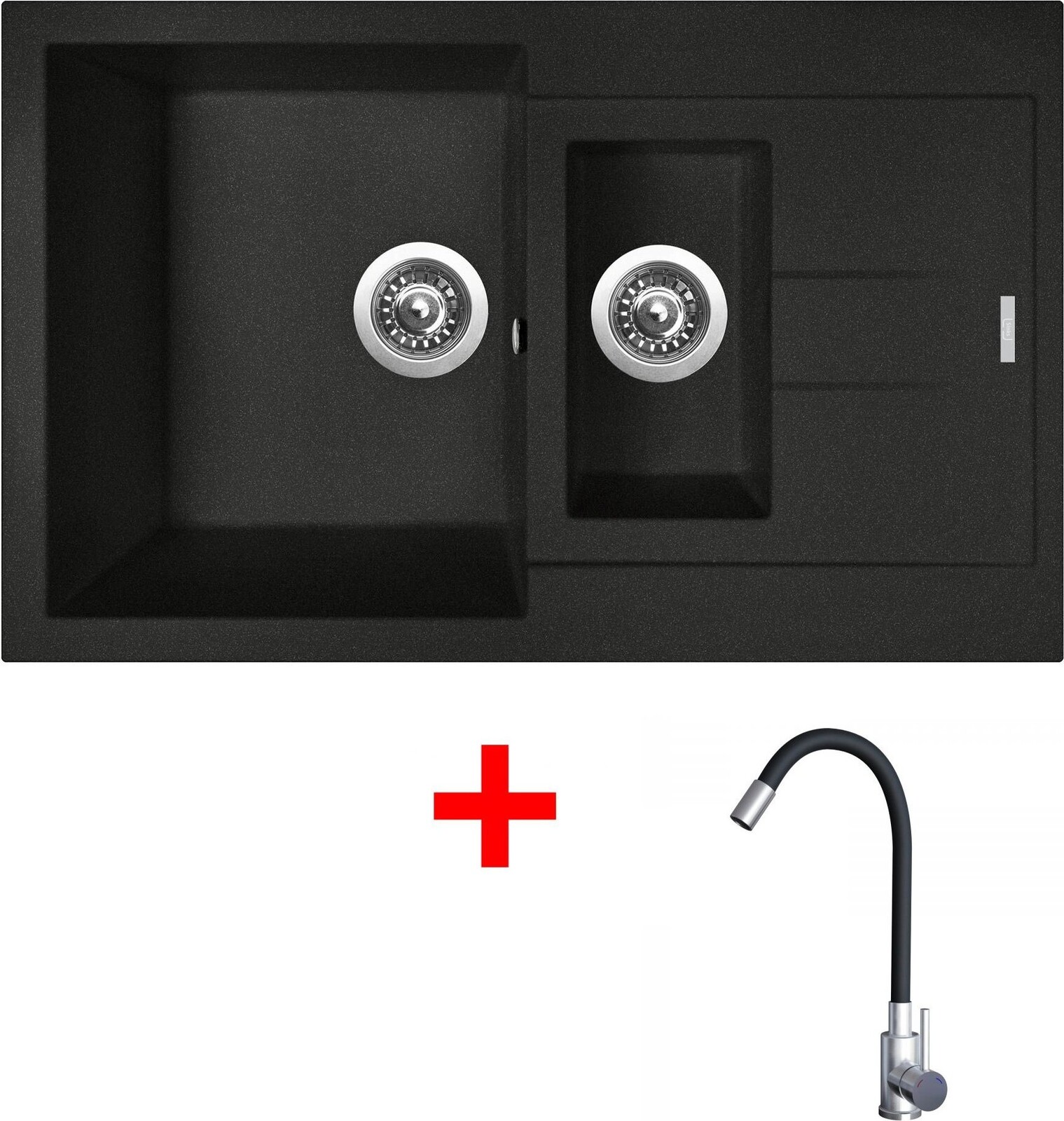 Sinks Amanda 780.1 Metalblack + Elasta nehrdzavejúca oceľ/čierny