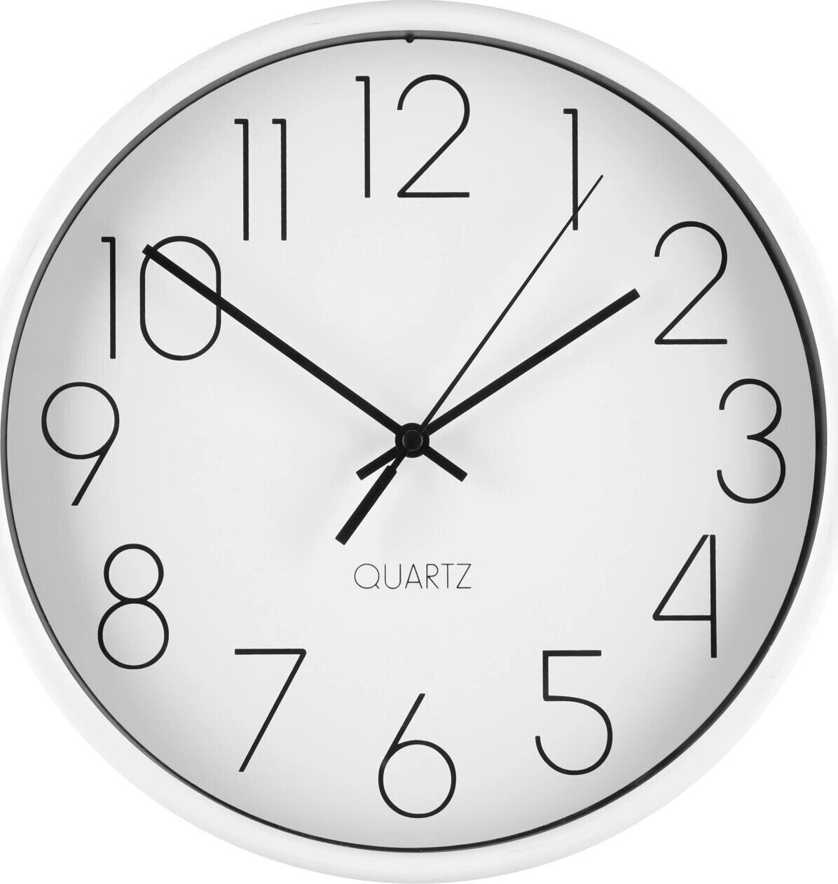 4Living Jednoduché nástěnné hodiny, průměr 25 cm, bílé
