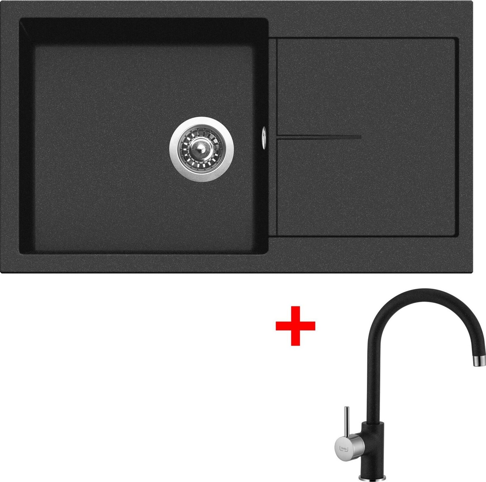 Sinks Infinity 860 Metalblack + Vitalia GR