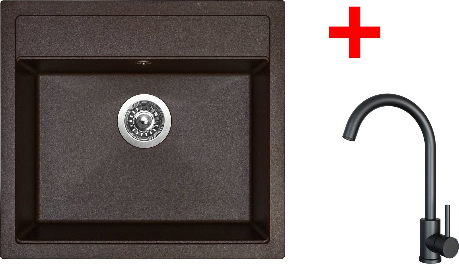 Sinks Solo 560 Marone + Arco čierny matný