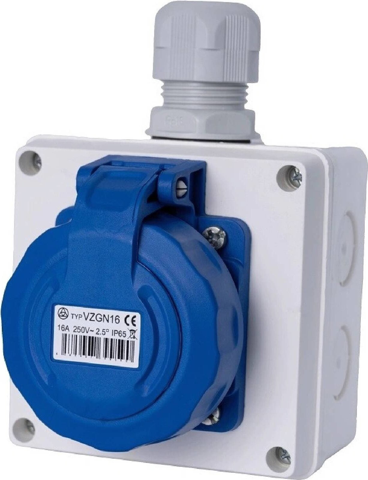 SEZ-CZ Nástěnná zásuvka 250 V, IP65, 16 A, 3-pól