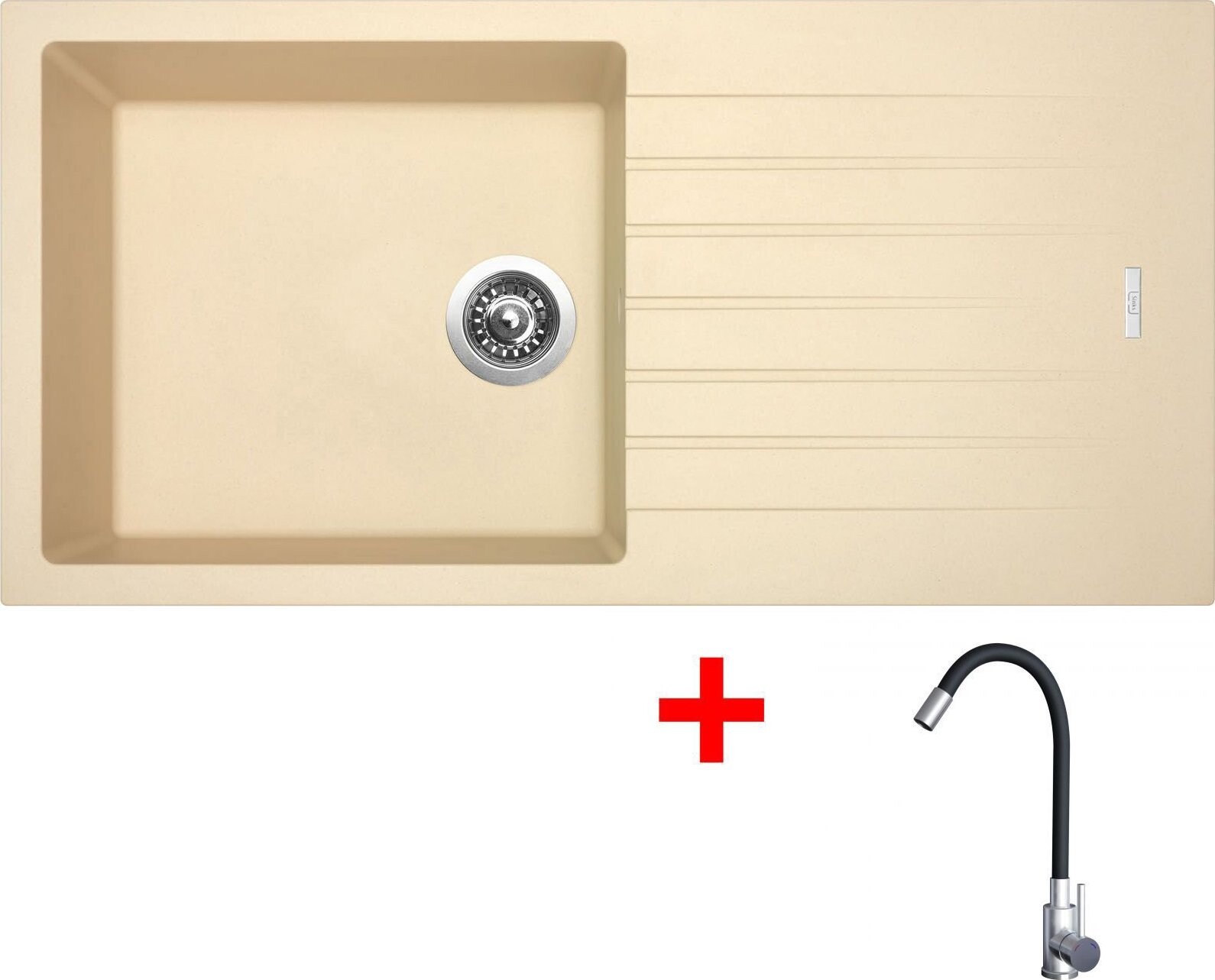 Sinks Perfecto 1000 Sahara + Elasta nerez/černý
