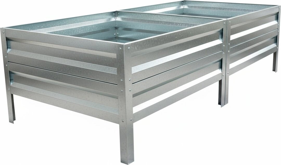 LEGI Vyvýšený záhon 0,65 × 2 m, pozinkovaný ocelový rám, výška 40 cm