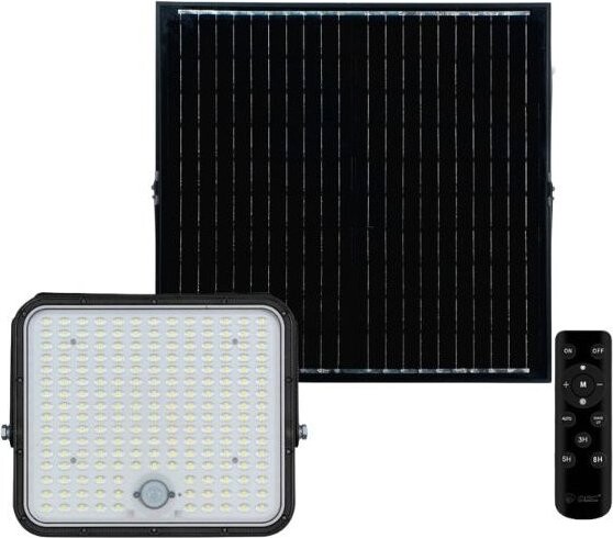 Garsaco Venkovní solární LED reflektor 300 W, 6380 lm, studená bílá, samostatný solární panel, DO