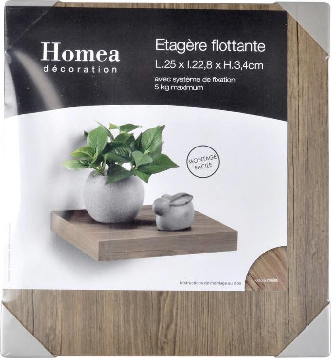 Homea Nástenná polica CHENE, MDF, 25 cm