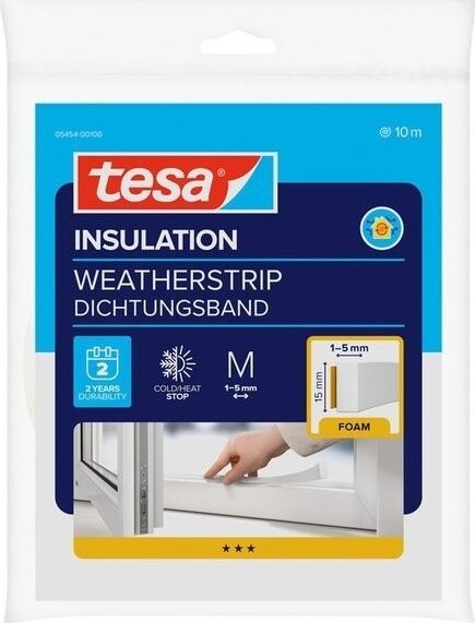 tesa® Izolační samolepicí pěnové těsnění, 10 m × 15 mm × 6 mm, bílé