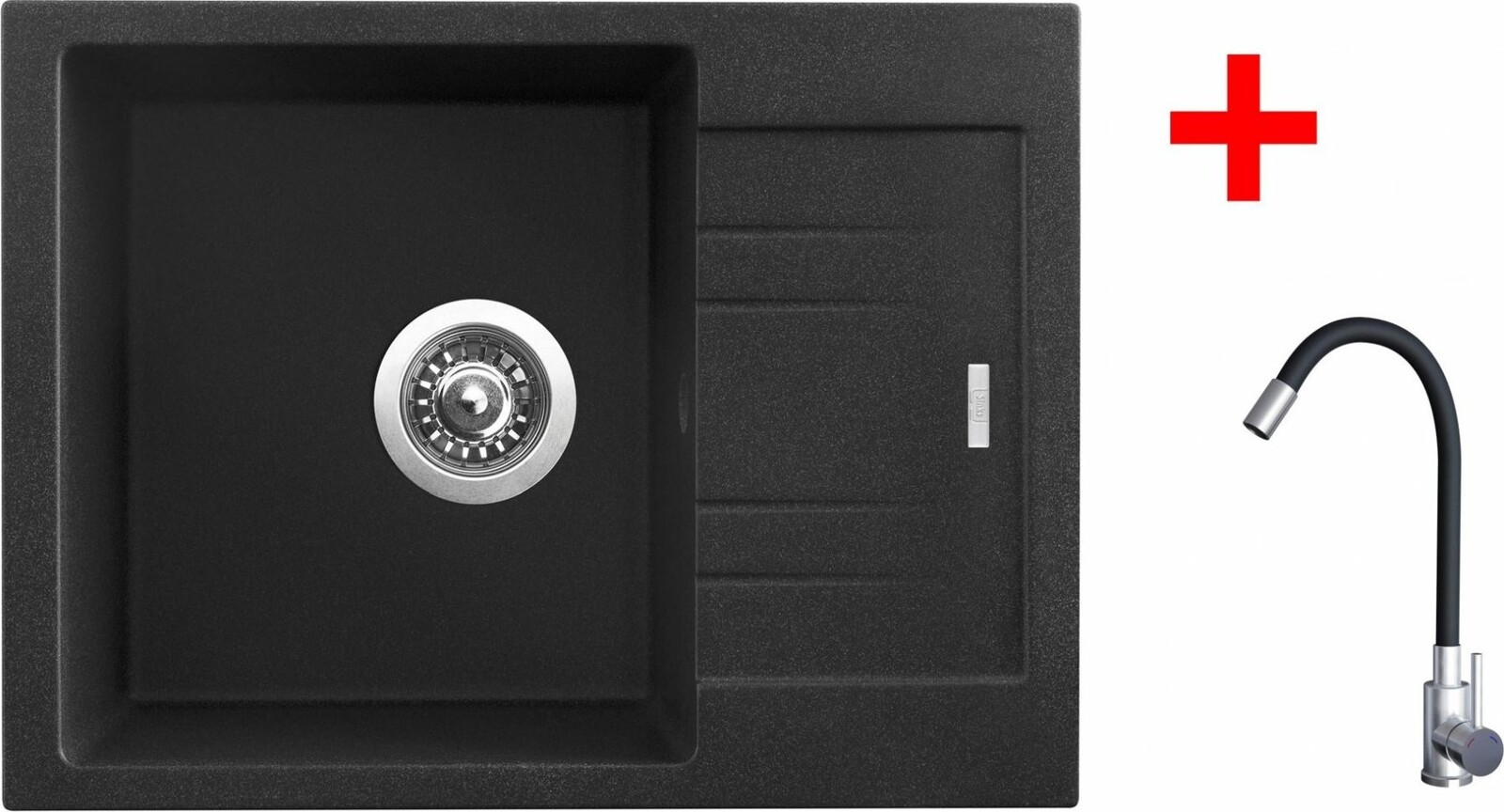 Sinks Rapid 580 Granblack + Elasta nehrdzavejúca oceľ/čierny