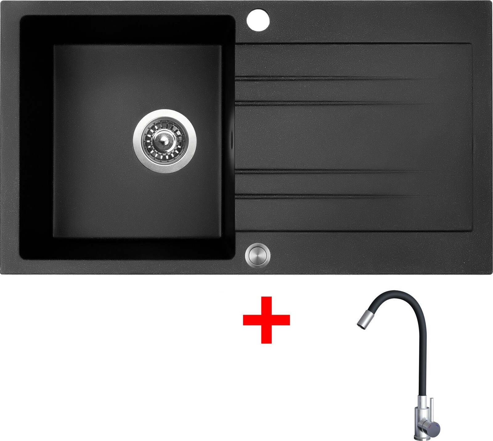 Sinks Rapid 780 XC Granblack + Elasta nehrdzavejúca oceľ/čierny