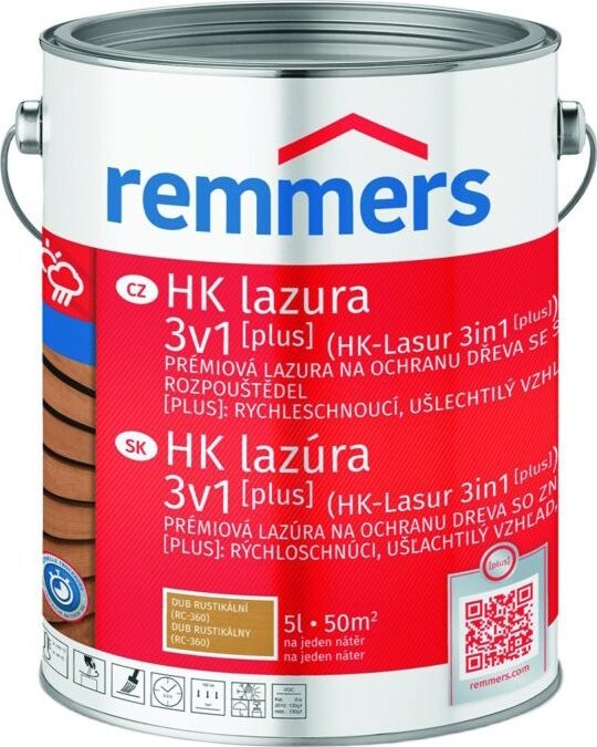 Remmers HK Lazura 3v1 [plus] 5 l Eiche rustikal / Rustikální dub