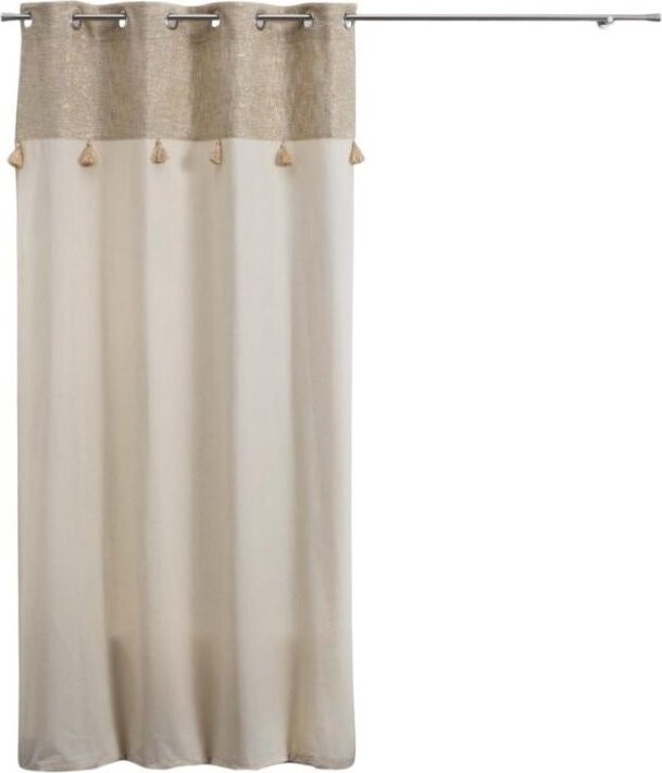 Douceur d'intérieur Závěs v boho stylu SULTANCURTAIN s třásněmi, 140 × 240 cm, béžový