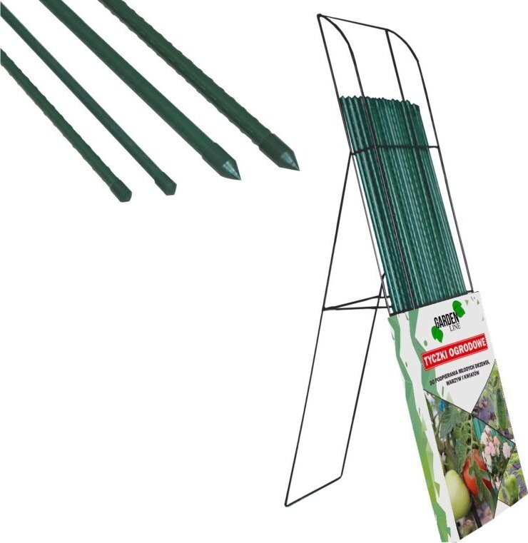 Igotrend Tyč k rostlinám kov / PVC 180 cm zelená, set 5 ks
