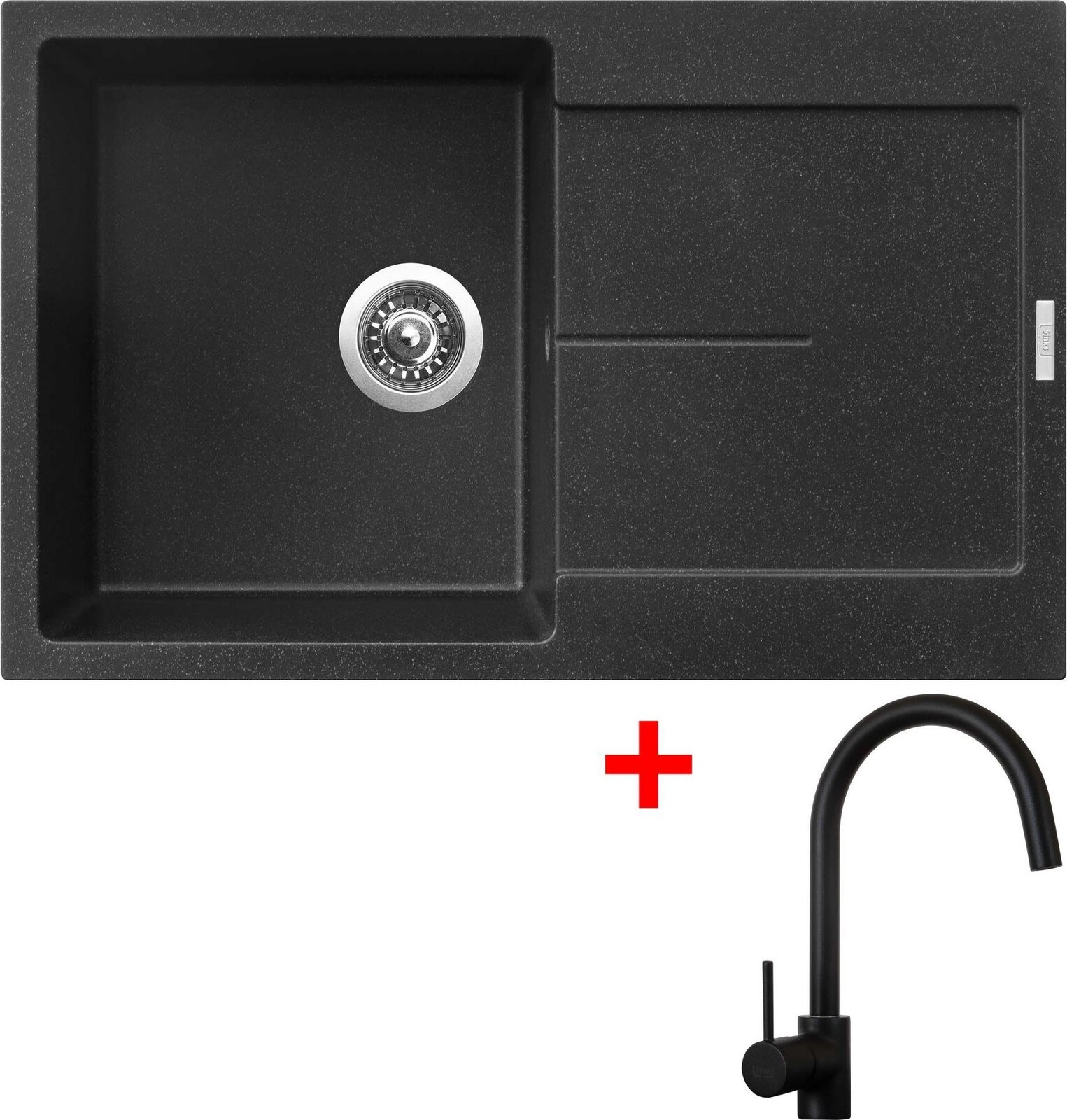 Sinks Ultima 790 Granblack + Vitalia, čierna, matná