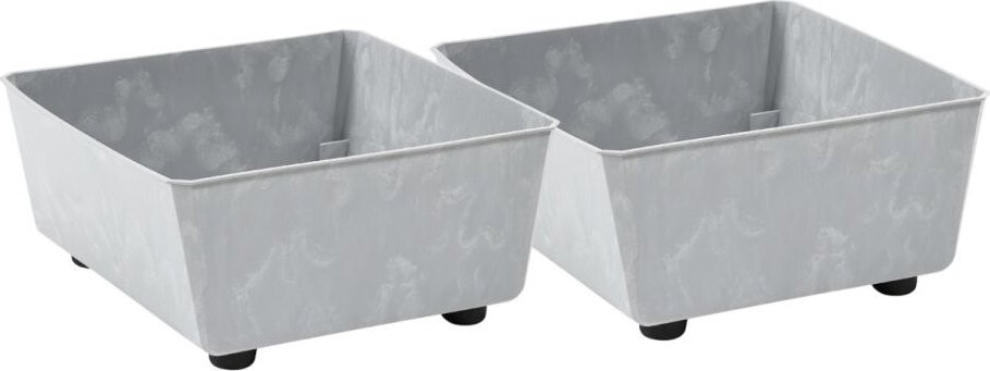 Lamela Květinová mísa SAGA 28 × 28 cm, dekor šedý beton, set 2 ks