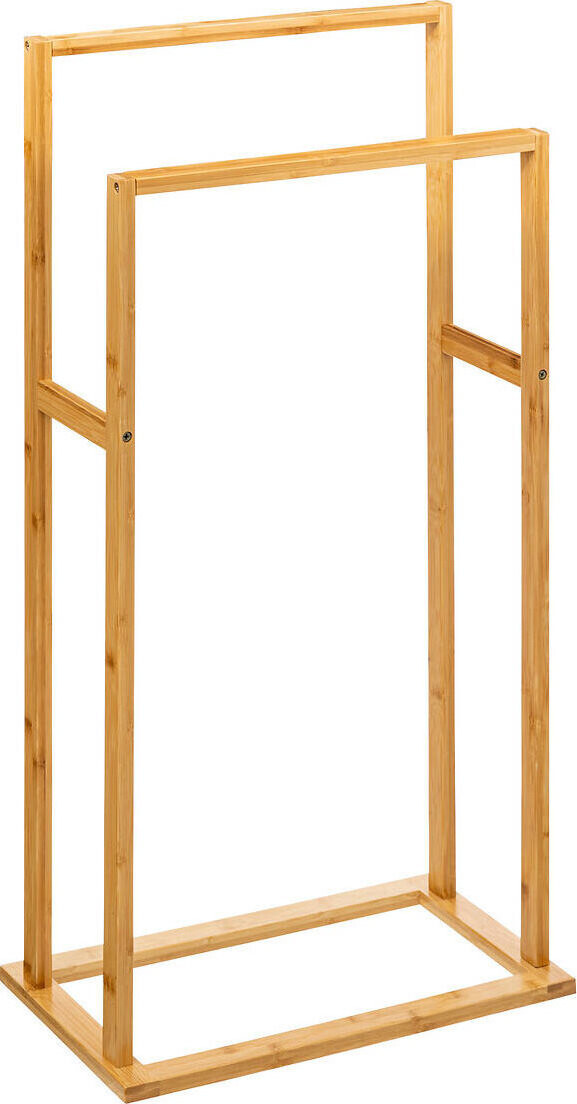 5five Simply Smart Bambusový stojan na ručníky do koupelny, dvojitý, 42 × 24,2 × 81,5 cm