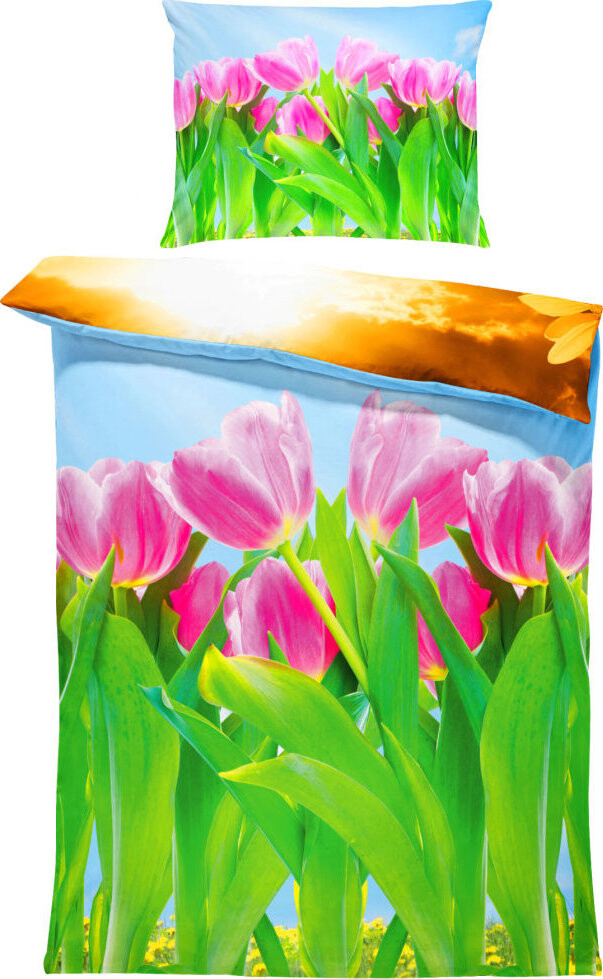 IMPAR Obliečky Ružové tulipány, 140 × 200 cm + 90 × 70 cm