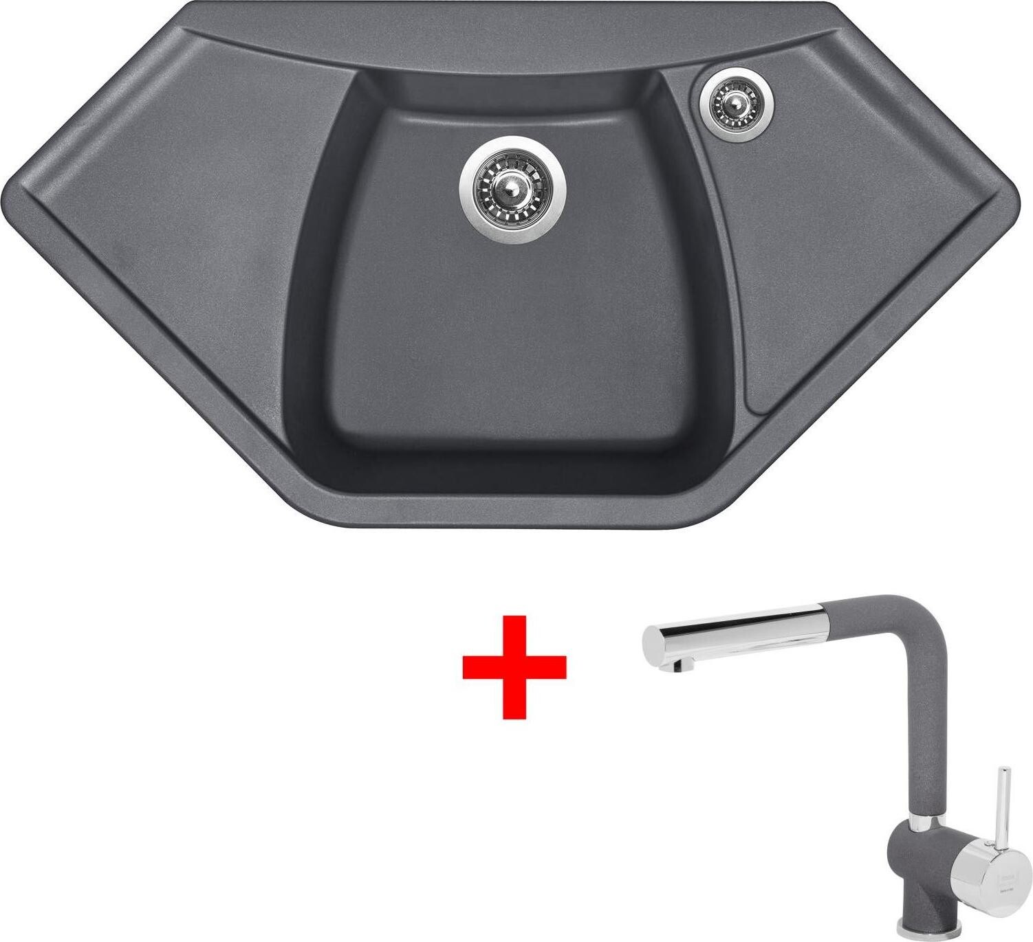 Sinks Naiky 980 Titanium + Mix 3 P GR