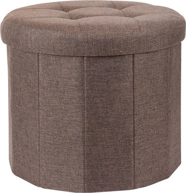 Home Styling Collection Pouf s prošívaným sedlem OTTOMAN, 45 × 39 cm, hnědý