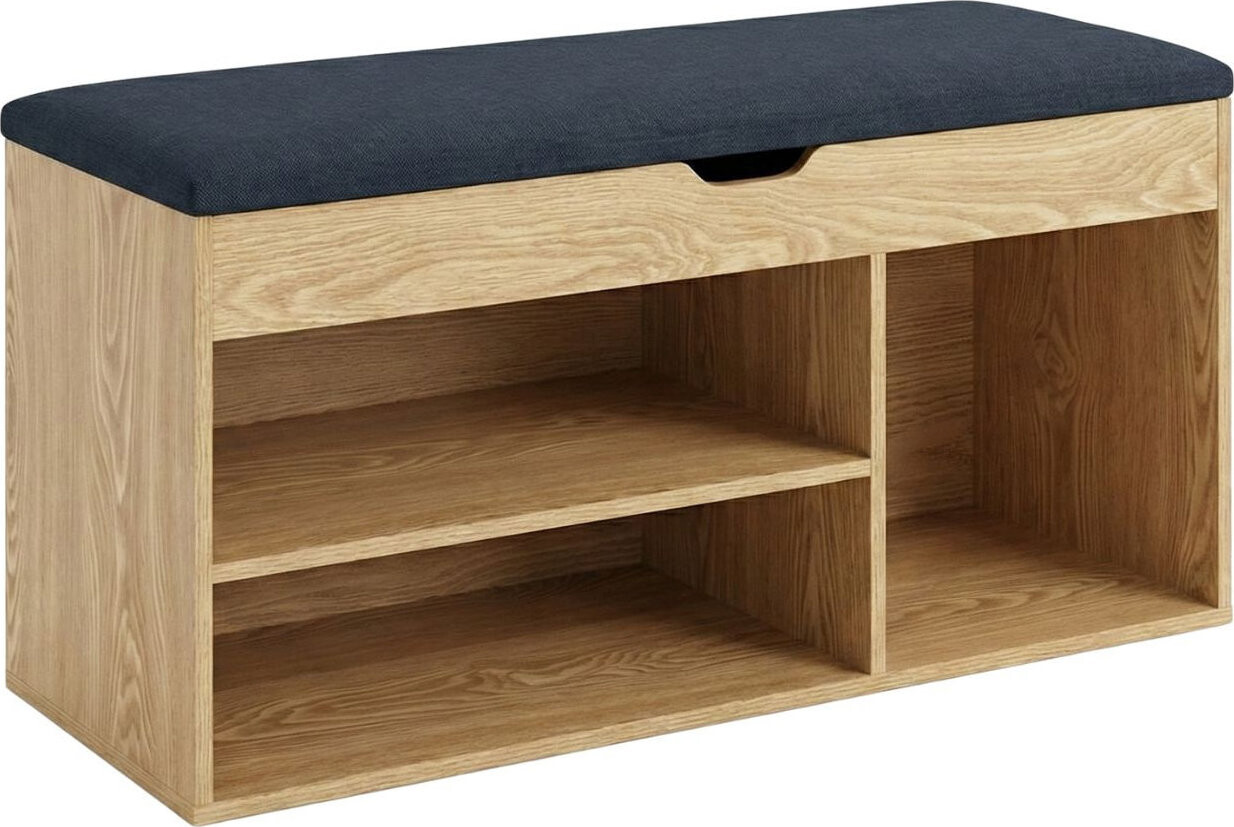 BOXIMO Botník so sedadlom TRIA, 80 × 43 × 30 cm, hnedý