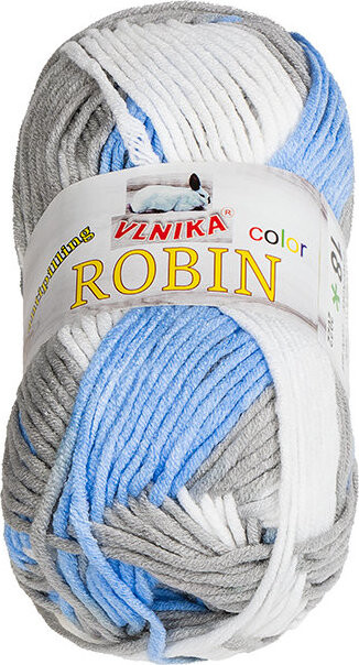 BELLATEX Robin color 100 g - 18 bílá, šedá, modrá
