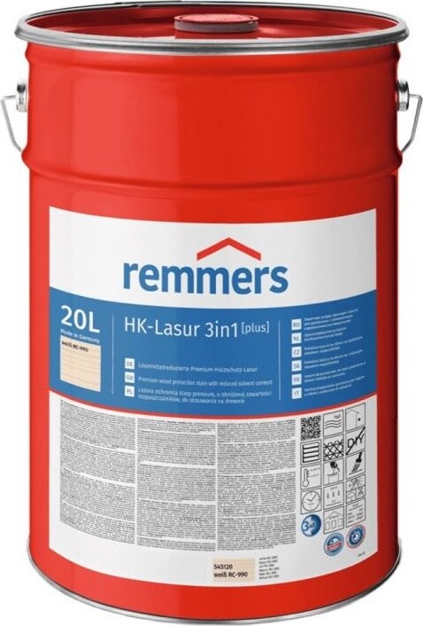 Remmers HK Lazura 3 v 1 [plus] 20 l, weiss / bílá