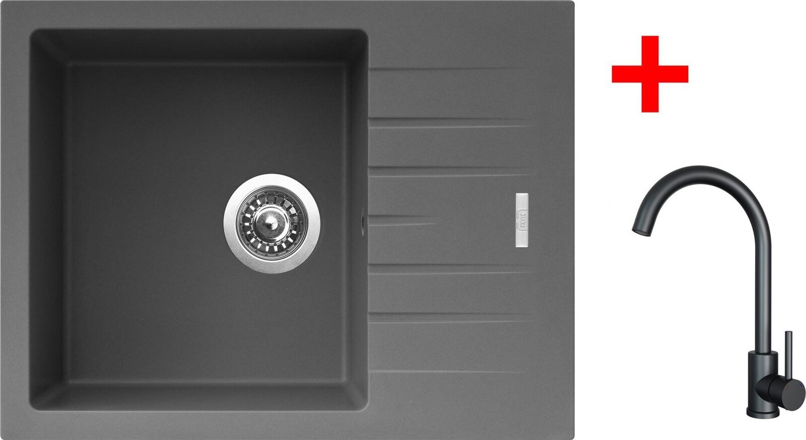 Sinks Perfecto 650 Titanium + Arco čierny matný