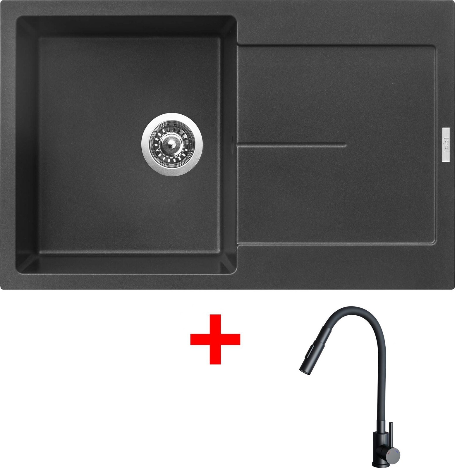 Sinks Ultima 790 Metalblack + Elasta S čierny matný