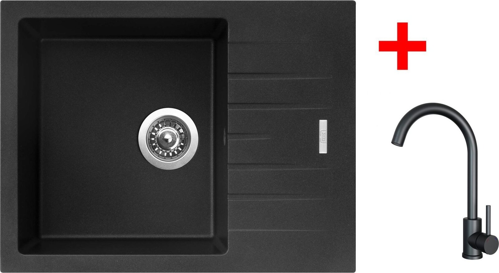 Sinks Perfecto 650 Metalblack + Arco čierny matný