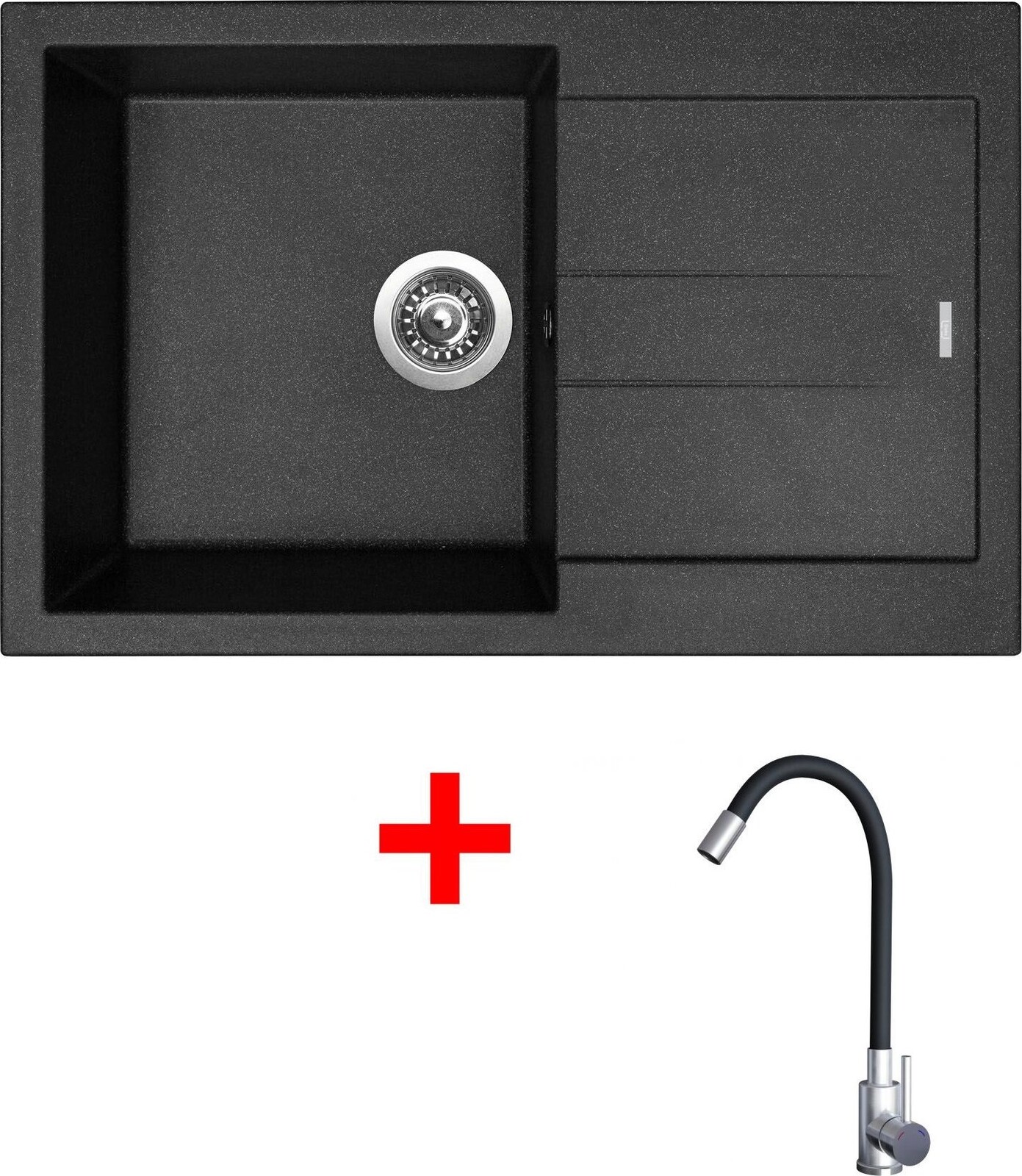Sinks Amanda 780 Granblack + Elasta nerez/černý