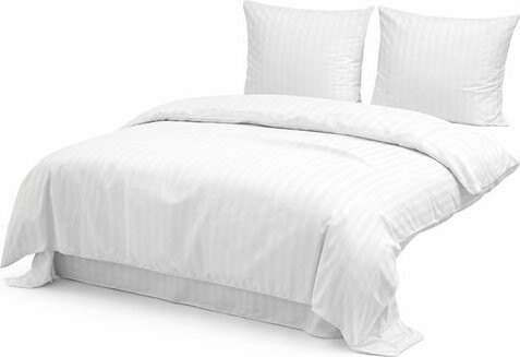 TEXTILOMANIE Hotelové obliečky Atlas Grádl Standard biele, 2 cm prúžok, mykaná bavlna