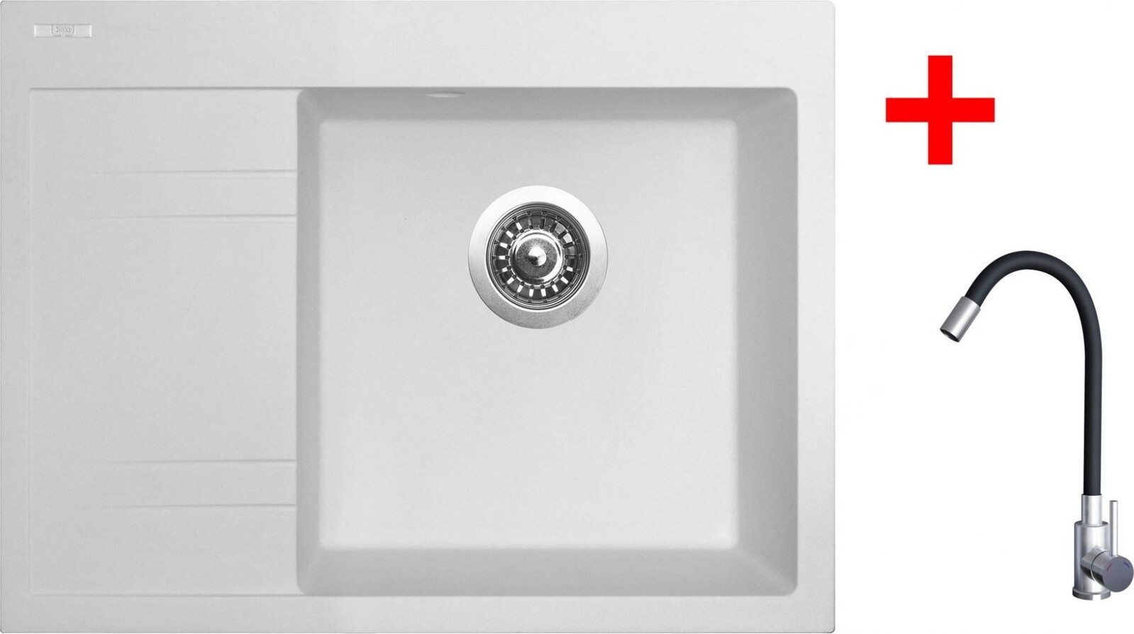 Sinks Rim 650 P Milk + Elasta nehrdzavejúca oceľ/čierny