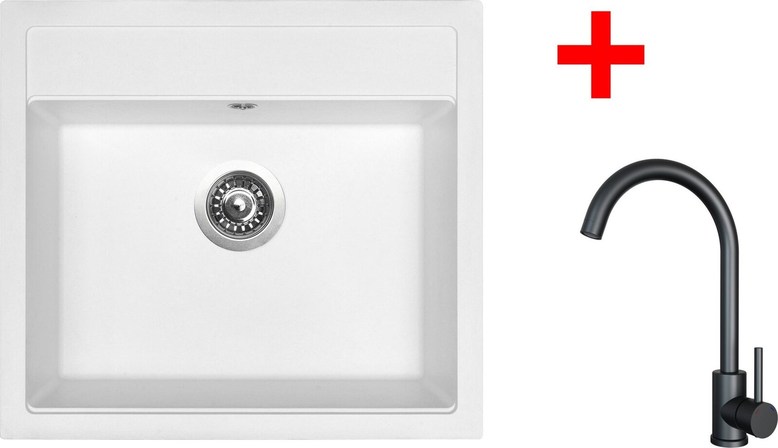 Sinks Solo 560 Milk + Arco čierny matný