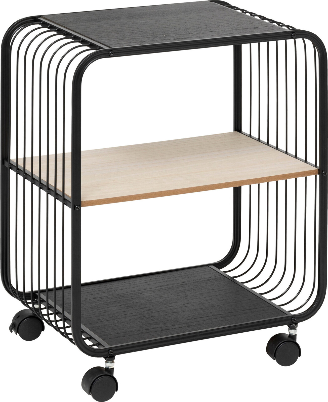 5five Simply Smart Noir Mobilní polička, 2 úrovně, kovová, 43,3 × 28 × 53 cm, černá