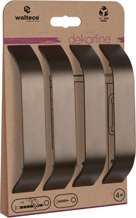 Walteco Set nábytkových úchytek Fiesto rozteč 128 mm, matné hnědé, 4 ks