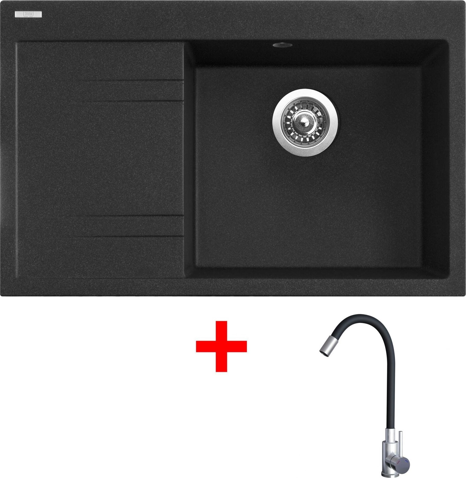 Sinks Rim 780 P Granblack + Elasta nehrdzavejúca oceľ/čierny
