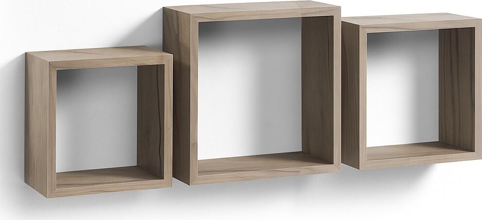 Homea Nástenné police OAK, MDF, 3 ks