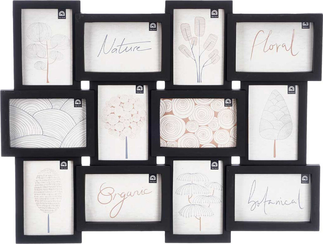Giftdecor Fotorámeček na více fotografií 10 × 15 cm, 12 fotek, černý