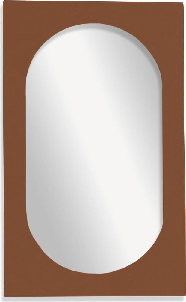 Factory Oválné zrcadlo se silným rámem, 43 × 73 cm, Moka, hnědé