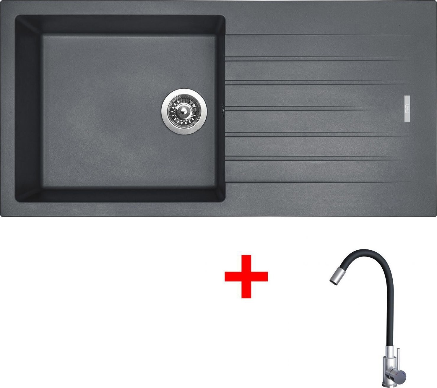 Sinks Perfecto 1000 Titanium + Elasta nerez/černý