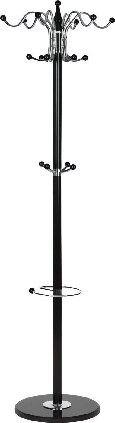 ModernHome VKY-6301 Stojanový věšák na oblečení, 16 háčků, 172 cm, černý
