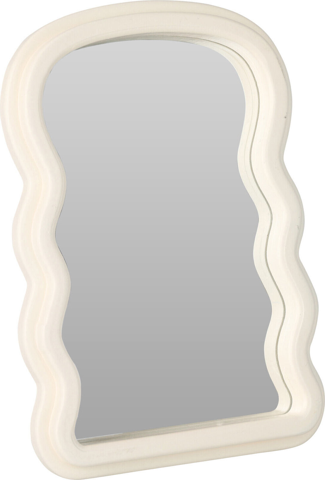 Home Styling Collection Dekorativní zrcadlo ve vlnitém rámu, 18 × 26 cm, bílé