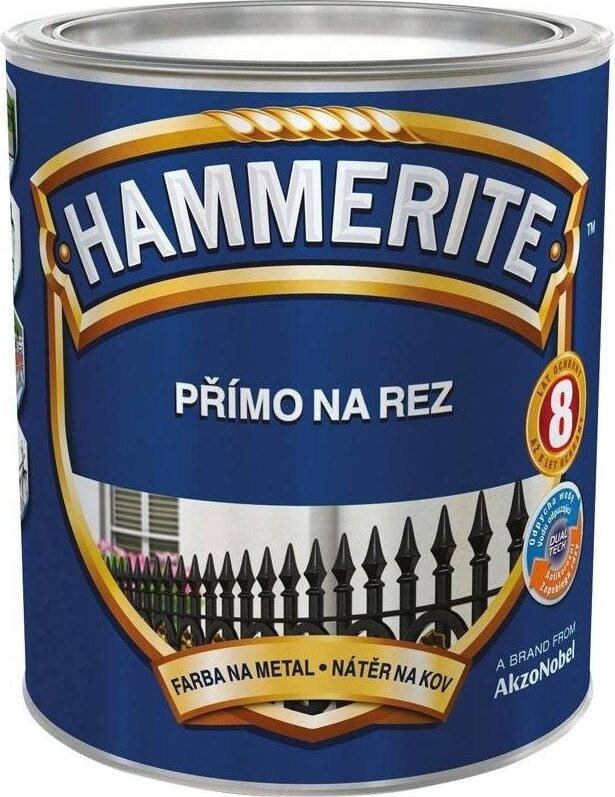 AKZO NOBEL Hammerite Priamo na hrdzu hladký 0,25 l Strieborný