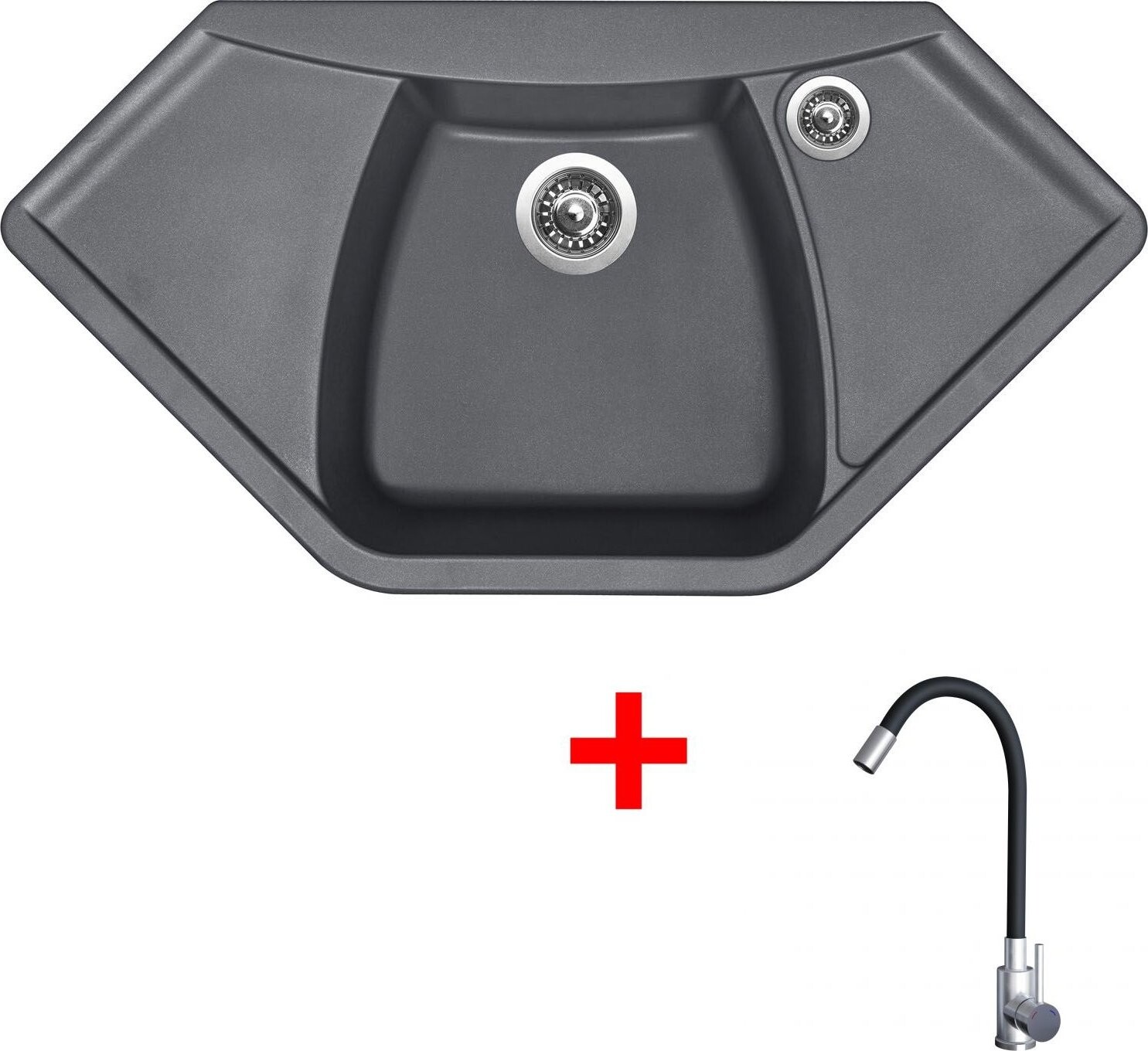 Sinks Naiky 980 Titanium + Elasta nerez/černý
