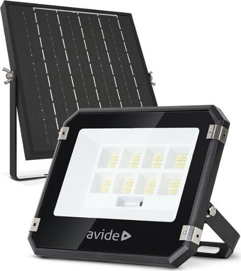 AVIDE Venkovní solární LED reflektor 50 W, 700 lm, CCT, samostatný solární panel, dálkové ovládání