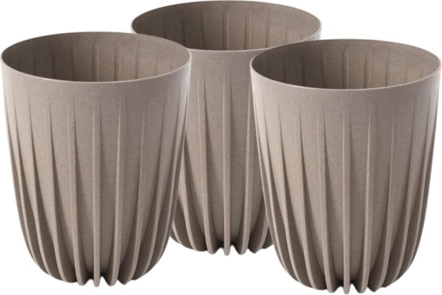 Lamela Květináč MIRA 19 cm, coffee latté, set 3 ks