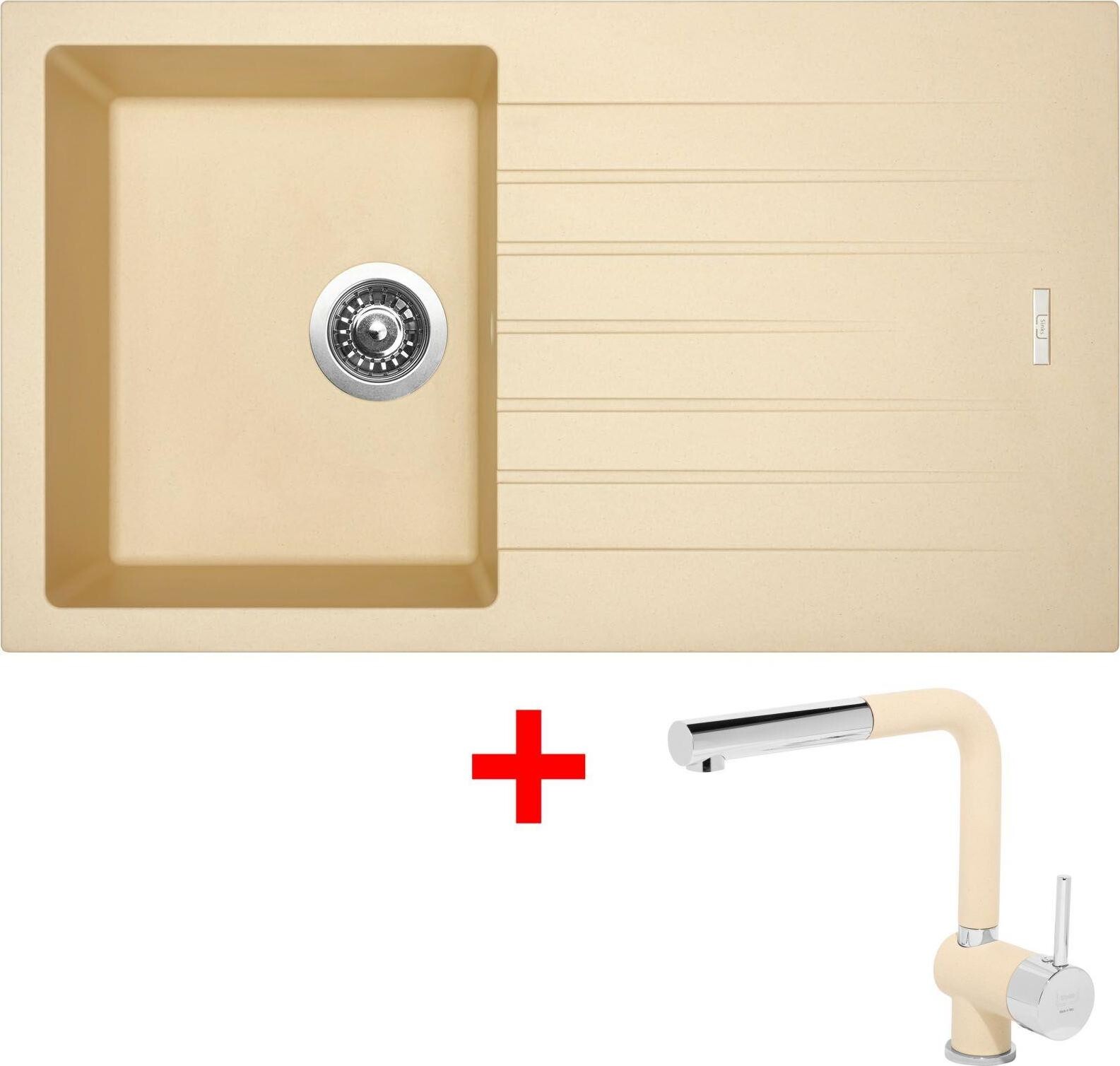 Sinks Perfecto 860 Sahara + Mix 3 P GR