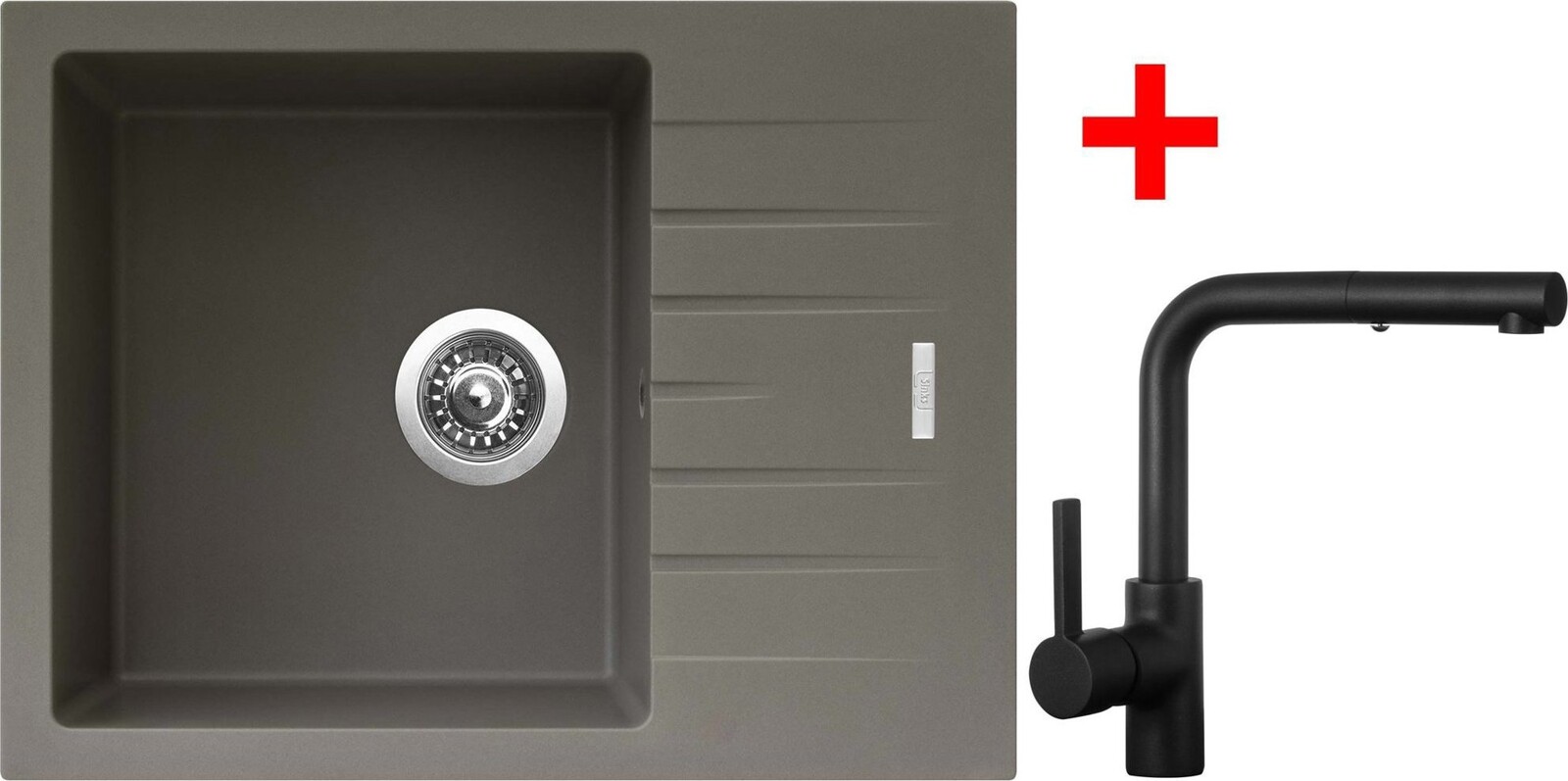 Sinks Perfecto 650 Truffle + Enigma S čierny matný