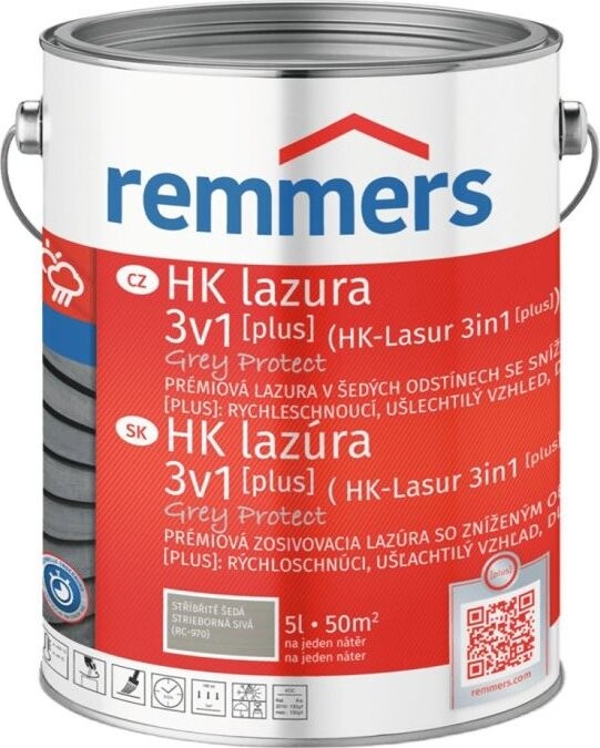 Remmers HK Lazura 3v1 Grey Protect [plus] 5 l Silbergrau / Stříbřitě šedá