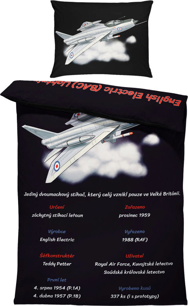 IMPAR Obliečky BAC Lightning, 140 × 200 cm + 90 × 70 cm