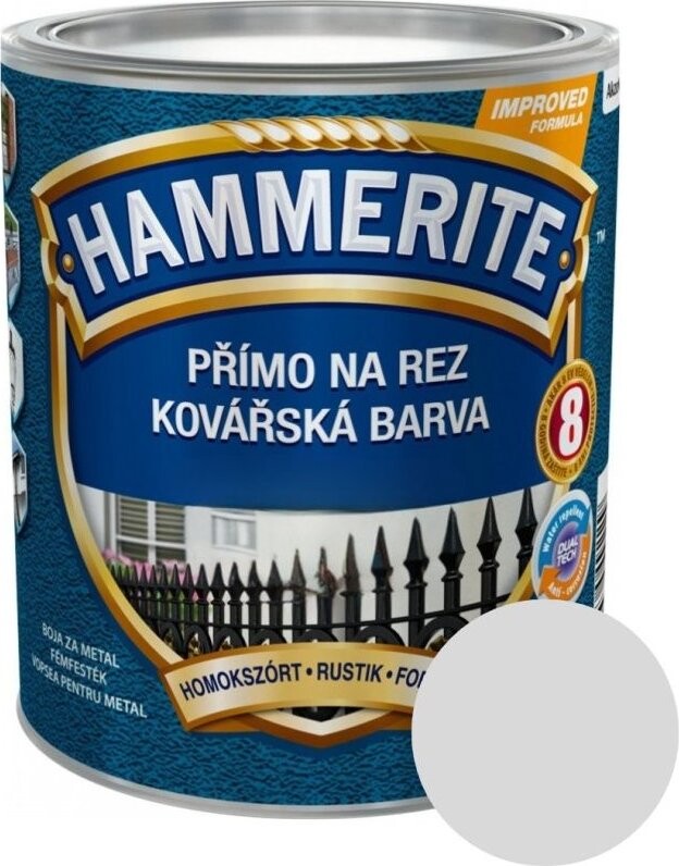 AkzoNobel Hammerite Přímo na rez kovářská barva 0,75 l, stříbrná