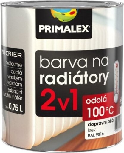 Primalex Radiátor 2v1 Lesk 9016 bílá 0,75 l